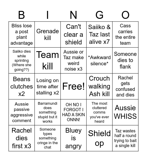 Blingo Bingo Card