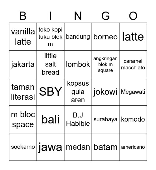 punya seunghyub Bingo Card