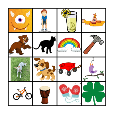 Kindergarten Music Bingo Card