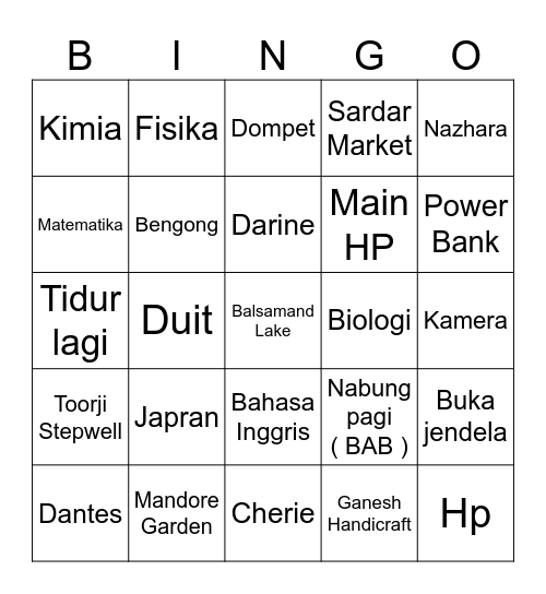 Bingo? Bingo Card