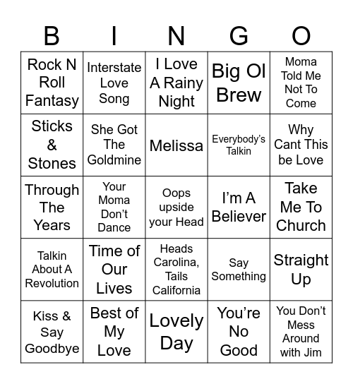 BDB Bingo 44 Bingo Card
