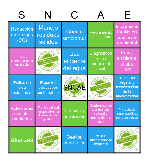 Bingo de Certificación Ambiental Bingo Card