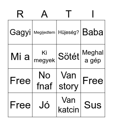 Ratyi fortnite Bingo Card