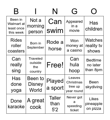 ABOUT YOU 2 Bingo Card