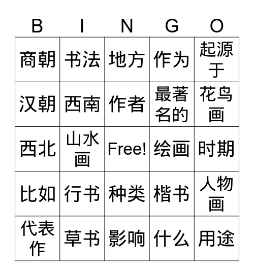 Study Hall 0608-Bingo Card