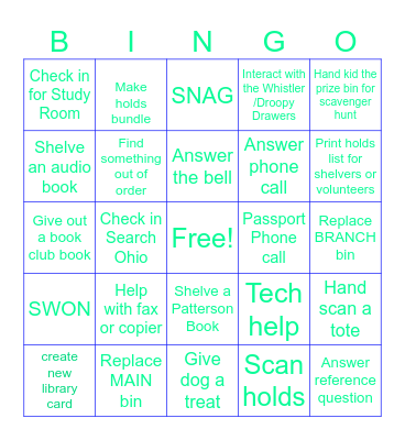 Library Bingo Card