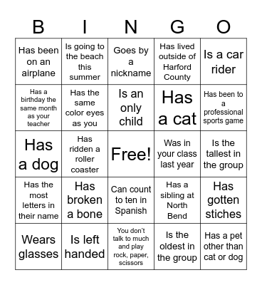 Find someone who Bingo Card