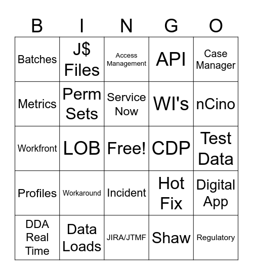 Commercial SSD EAW 2024 Bingo Card