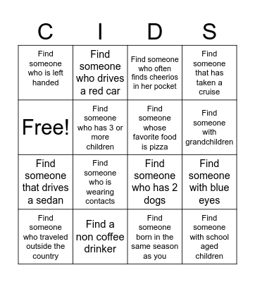 Agency Picnic Bingo Card