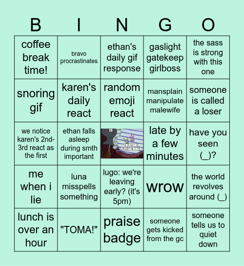 BING part 3: chemical killspree Bingo Card