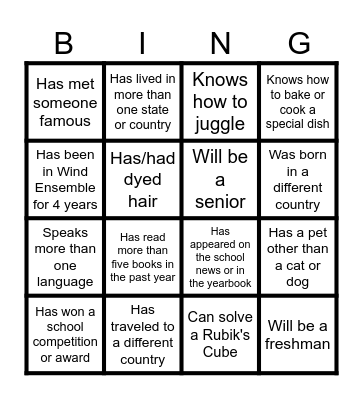LWE BINGO Card