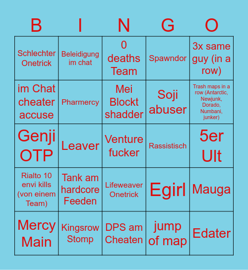 OW Bingo Card