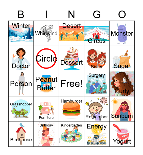 R Vowels! Bingo Card