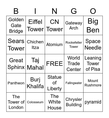Architecture Bingo Card