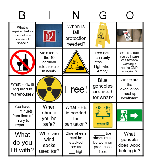 Home Chef Safety Bingo Card Bingo Card