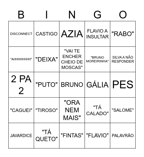 BINGO CALL Bingo Card