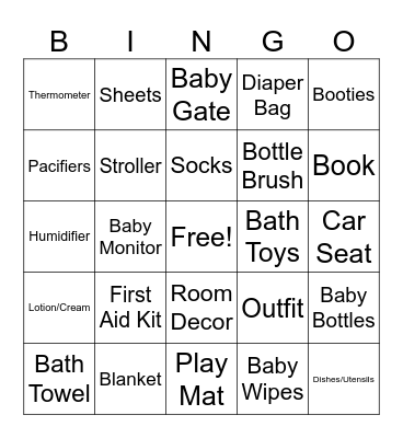 Gift Bingo Card