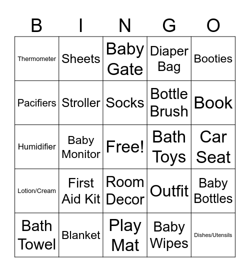 Gift Bingo Card