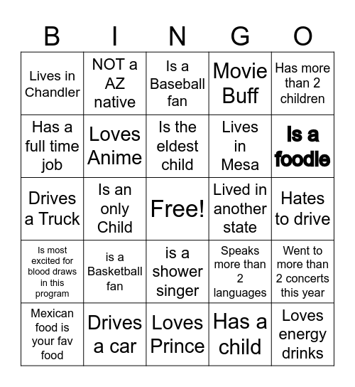 GET TO KNOW YOUR CLASSMATES Bingo Card