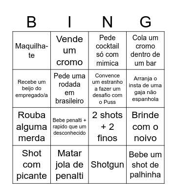 Vamos casar o nosso Cabeças Bingo Card