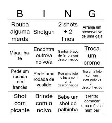 Felicidade infinita Bingo Card