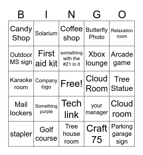 Intern Bingo Card