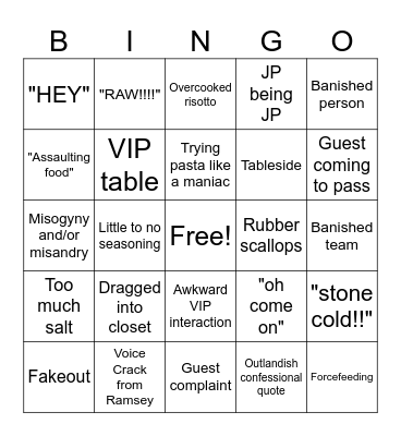 HK Service Bingo Card