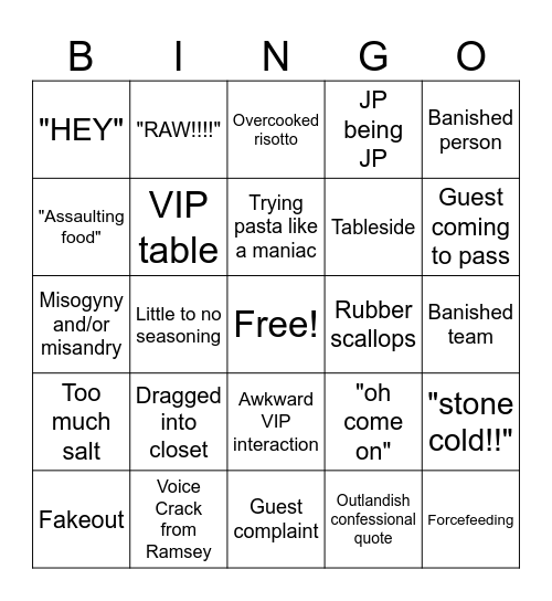 HK Service Bingo Card