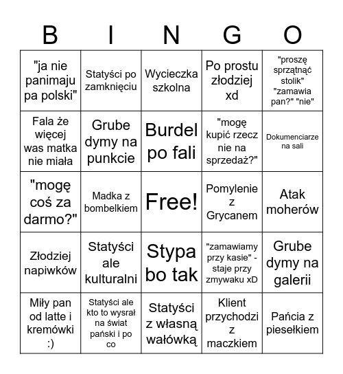 Wileńska Klienci Edition Bingo Card