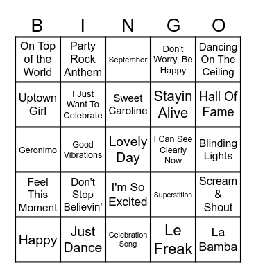 Celebration! Bingo Card