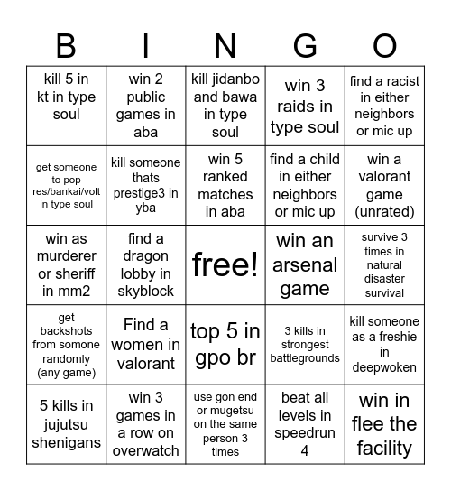 Another pointless bingo Card