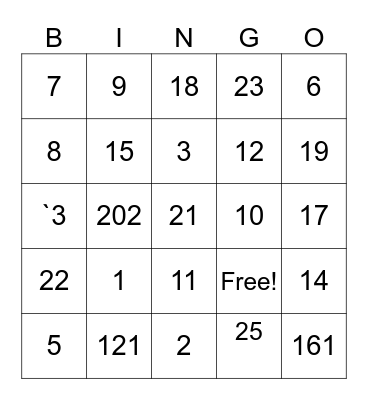 ANIMAL SINGO Bingo Card