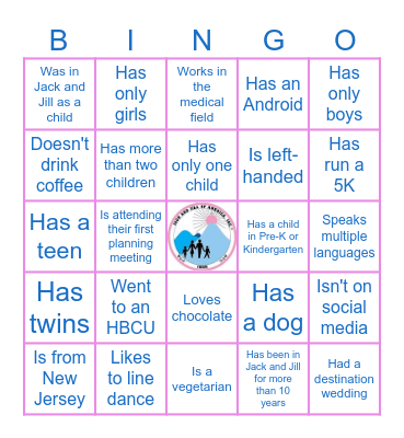 Jack and Jill New Ice Breaker Bingo Card