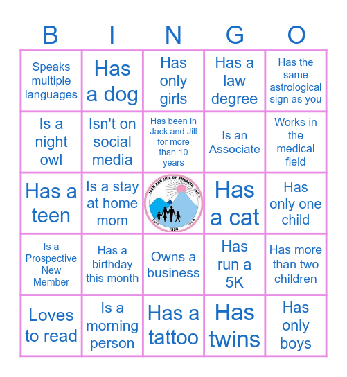 Jack and Jill PNM Tea Bingo Card