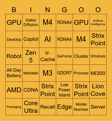 Computex 2024 Bingo! Bingo Card