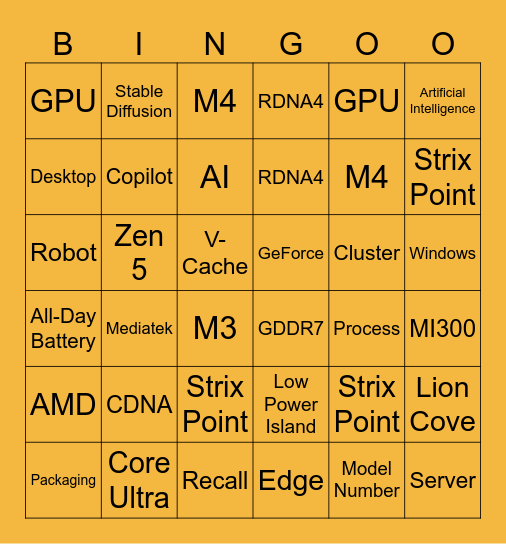 Computex 2024 Bingo! Bingo Card