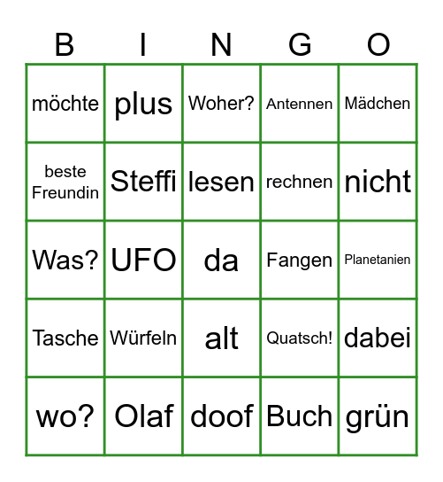 Planetino 1-12 Bingo Card