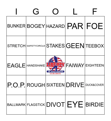MISSION POSSIBLE:  I GOLF  Bingo Card