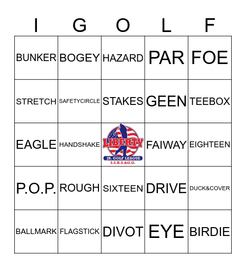 MISSION POSSIBLE:  I GOLF  Bingo Card