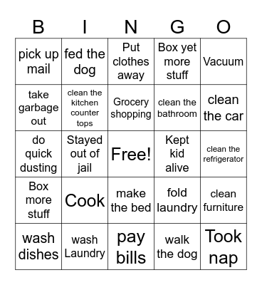 Adulting Bingo Card