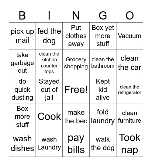 Adulting Bingo Card