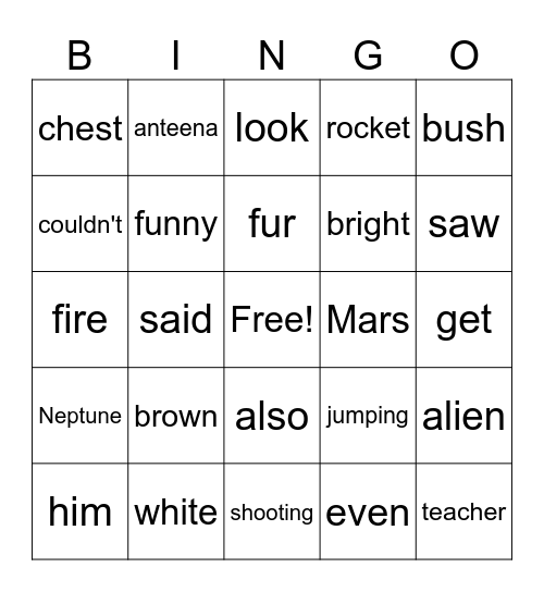 Skylar Bingo Card