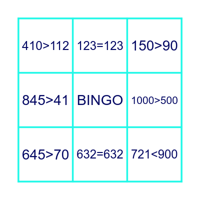 BINGO matemático Bingo Card