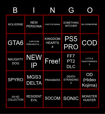 SHOWCASE DAY Bingo Card