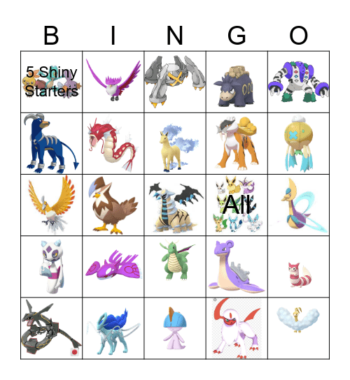 Shiny Bingo Card