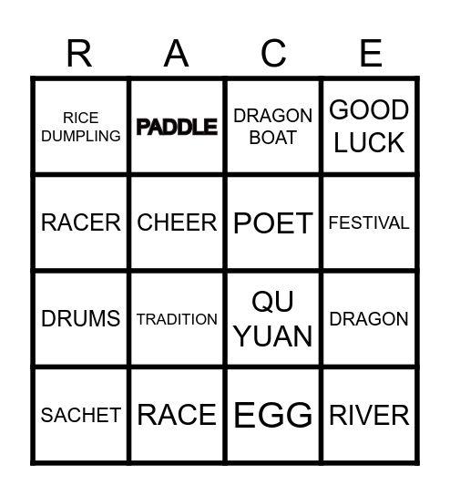 DRAGON BOAT BINGO Card