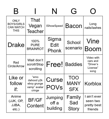 Clip It (Roblox) Bingo Card