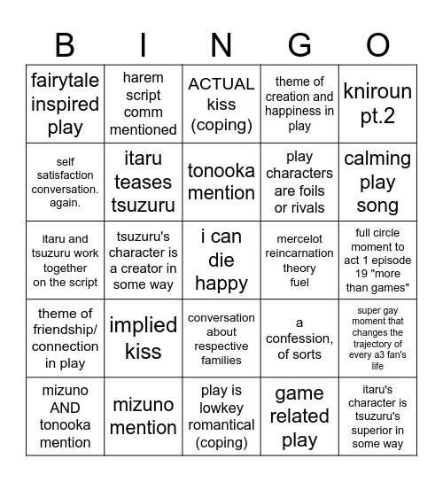 tsuzuita lead play predictions 2024 Bingo Card