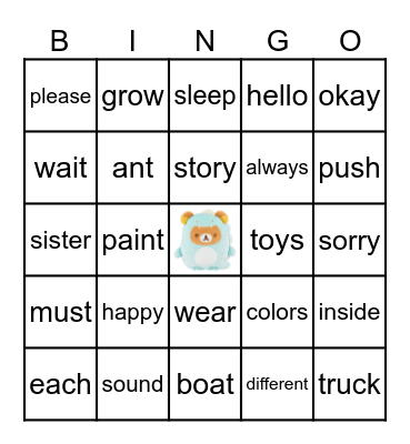 Unit 18 Bingo Card