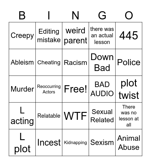 tomorrows teachings Bingo Card